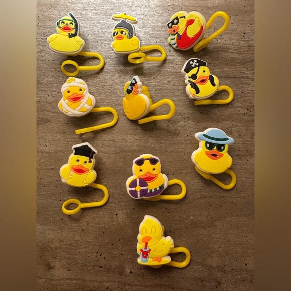 Other - Set of 10 Duck Straw Toppers